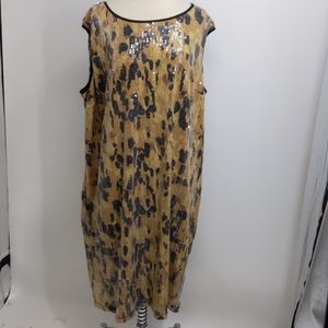 Very Vollbracci sequin/bead sheath dress-sz 3X